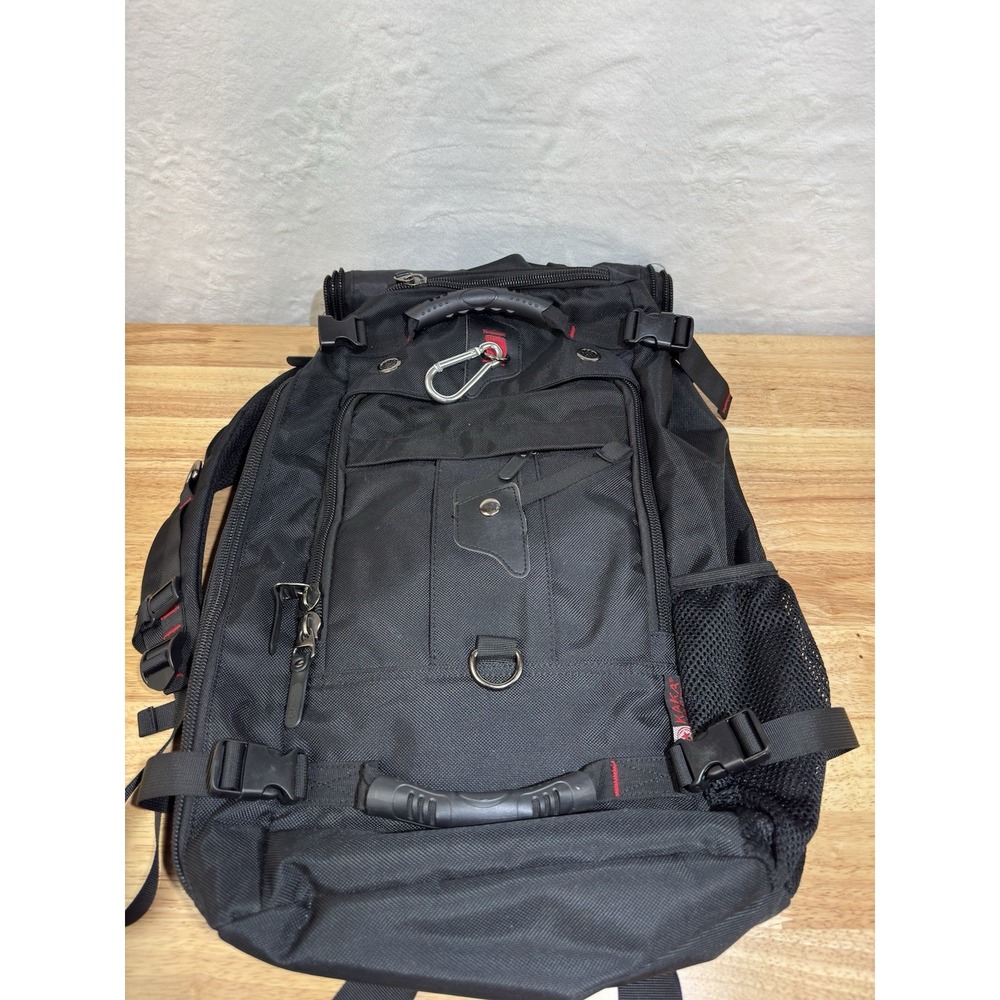 KAKA Travel Backpack, Carry On Flip to Duffel Bag EUC Black 35L